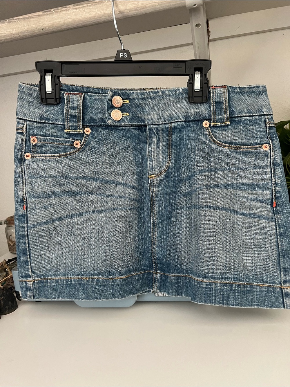 Y2K Denim Mini Skirt - Light Blue Juniors Jeans - size 3
